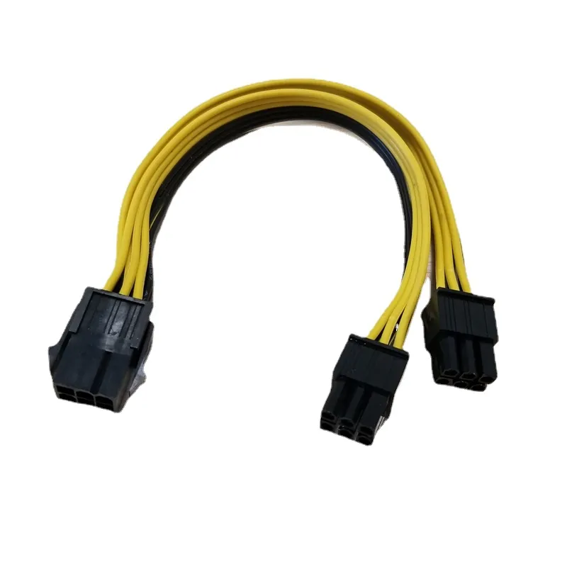 Scheda grafica da 6pin a doppio splitter 6pin Adattatore di alimentazione Cavo 18AWG 20 cm per BTC Miner Fai da te