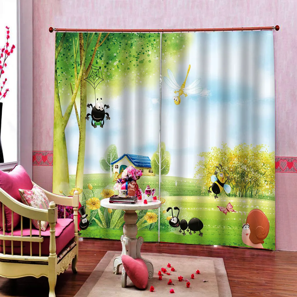 High Quality 3D Window Curtain landscape For Children Boy Home Decoration DrapesFull blackout darkened room Curtains cortinas de cocina