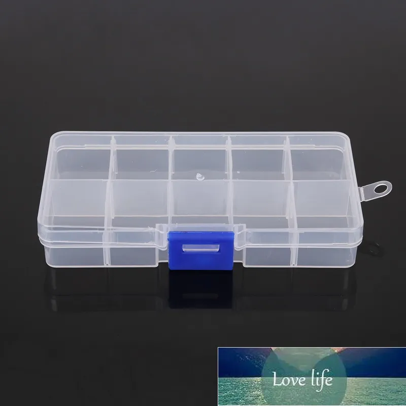 Plastic Organizer Beads Portable Earring Pill Adjustable Storage Transparent Jewelry 10 Slots Box Ring Case Travel Bins