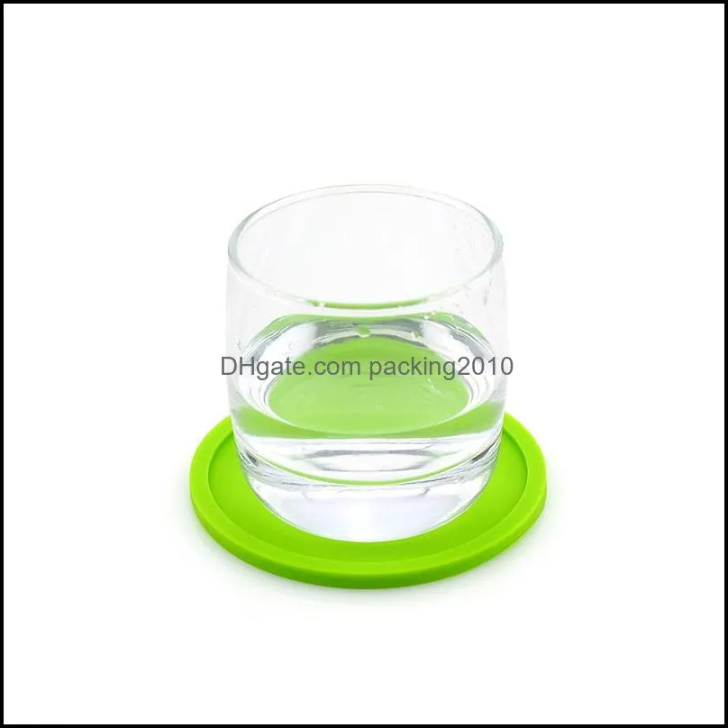 Colored Silicone Round Coaster Coffee Cup Holder Waterproof Heat Resistant Cup Mat Thicken Coffee Coaster Cushion Placemat Pad DBC