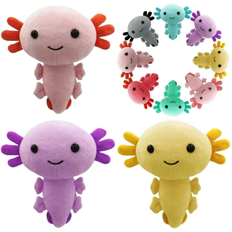 Plush Kawaii Animal Toy Cartoon Pink Gray Axolotl Stuffed Doll 20cm Gifts For kids Girls 220628