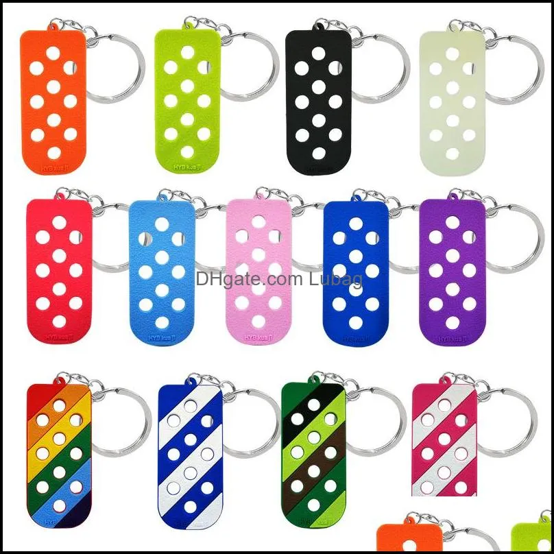 wholesale optional styles eva keychains croc shoe accessories charms can be installed on the keychain soft pvc key ring chain holder fit women lubagallets