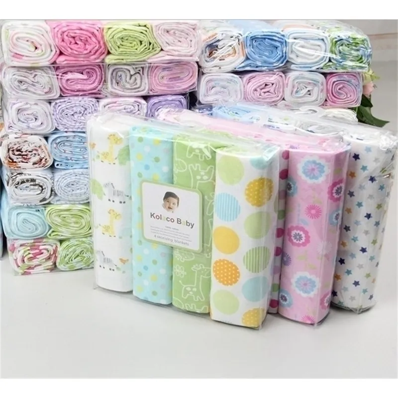 4pcspack 100% algodão Supersoft Flannel Baby BlanketBaby Recebendo o swadding de cama para infantcotton para o bebê 201111