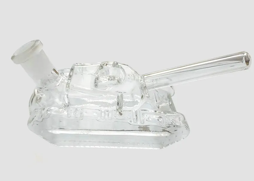 Vintage Tank Shape Glass Bong Pipe à eau narguilé Oil Dab Rigs fumer peut mettre le logo du client par UPS DHL