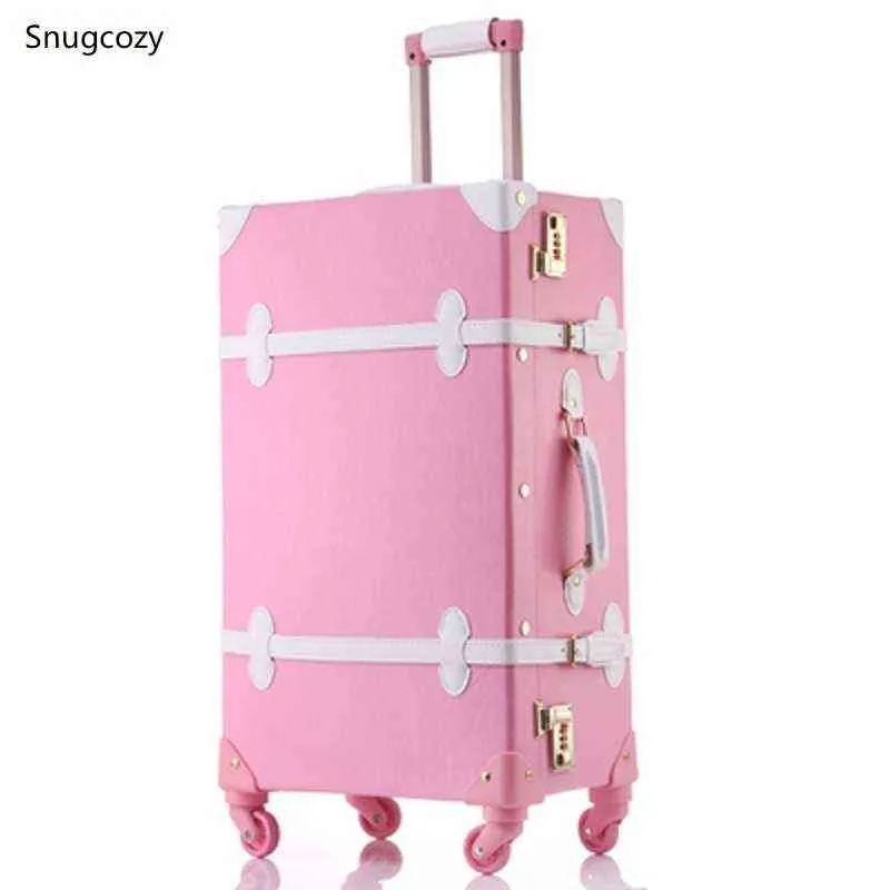 Snugcozy Princessシリーズブランド旅行ボードケースインチサイズのハンドバッグとローリング荷物スピナーJ220708 J220708