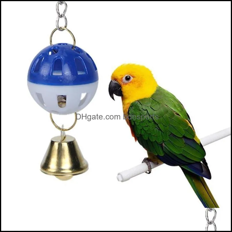 Parrot Toys Pet Bird Parakeet Climb Bite Chew Hanging Swing Bell Ball Toy