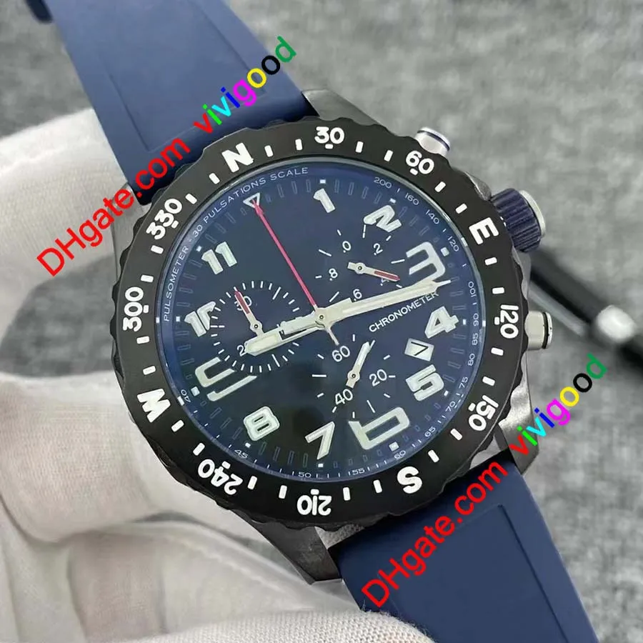 Luxury Men's Watch Japan Super Quartz Endurance Pro Chronograph 48mm Avenger Hurricane Baby Blue Rubber 1884 Men Watches Hard272s