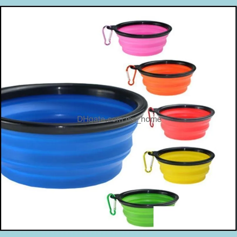 Pet Dog Bowls Sile Puppy Inklapbare komvoeding met klimmende Buitle Outdoor Travel Portable Food BBYSHD XMH_HOME Drop Delivery 2021 Fee