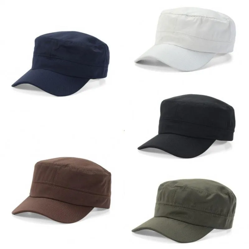 Korean Fashion Hat Men Women Outdoor Breathable Military Hat Flat Top Light Plate Sunscreen Hats 20220104 T2