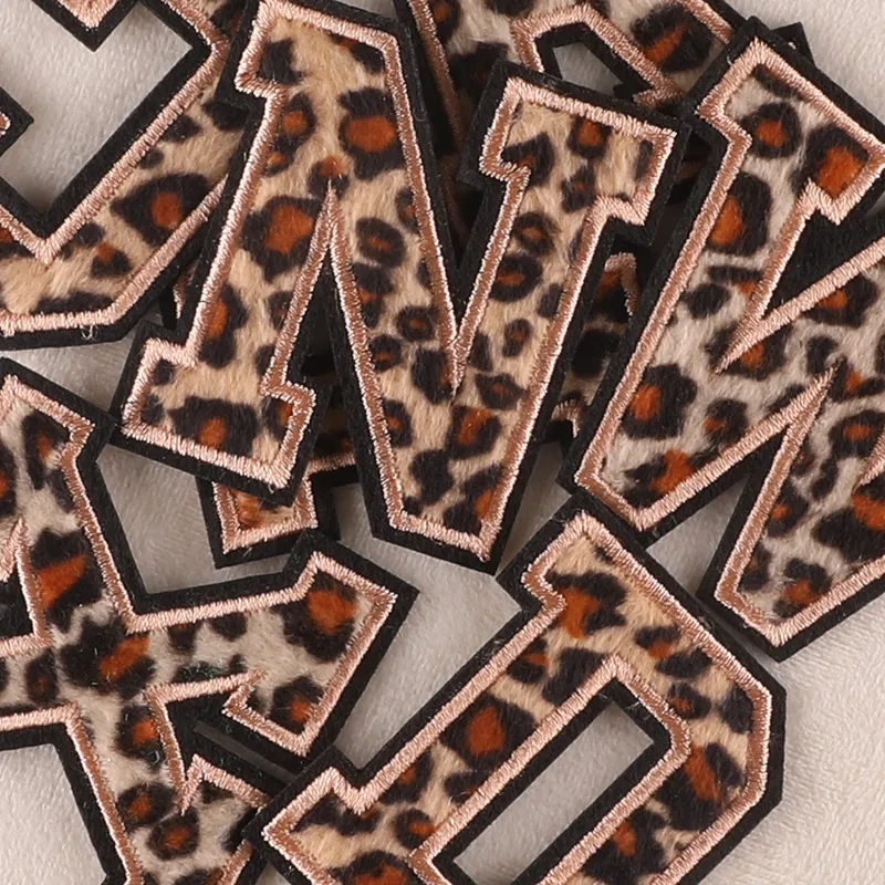 Leopard Print Iron On Letters Patches 6cm A Z Letter Safari Nursery ...