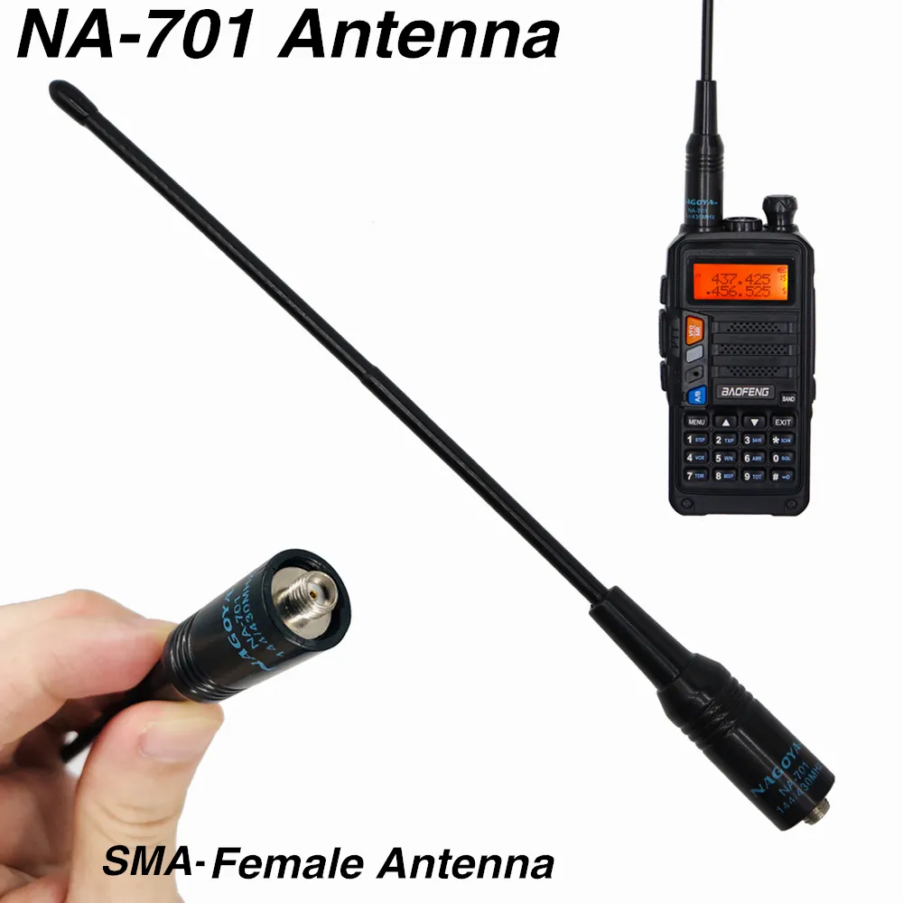 Originele NA-701 SMA-vrouwelijke antenne UHF VHF Dual Band antena voor Baofeng UV-5R UV-82 BF-888S Walkie Talkie NA701-antennes