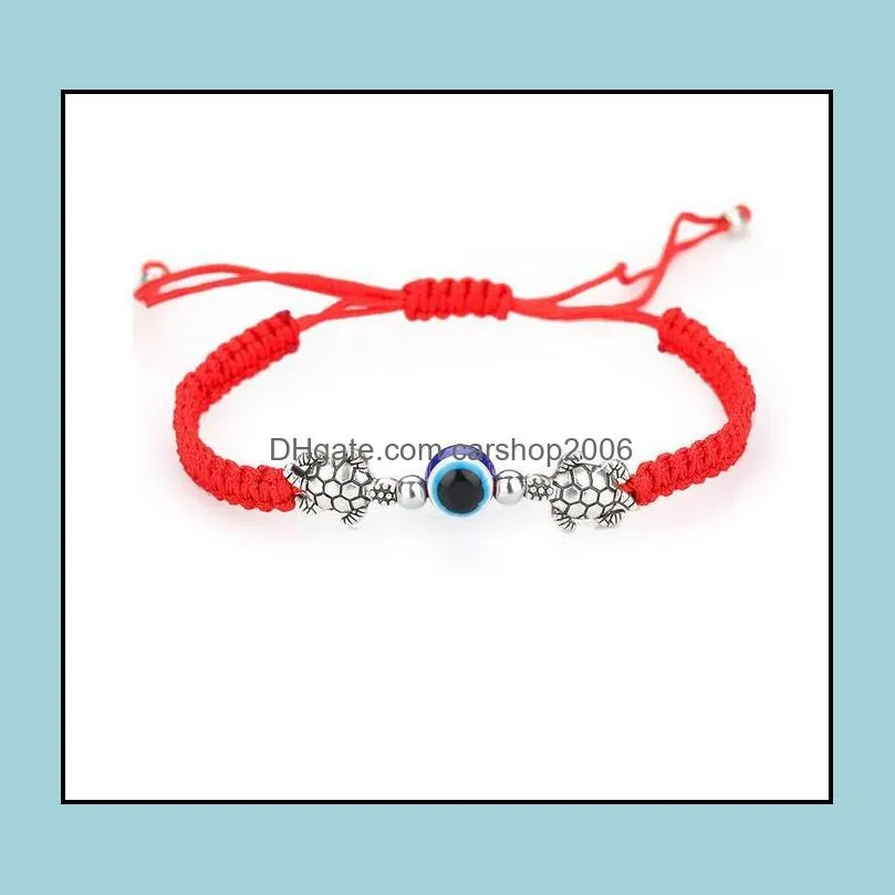 Handwoven Charm Bracelets Lucky Red String Blue Turkish Evil Eye Pendent Bracelet Jewelry For Women Girls Party Birthday Gift