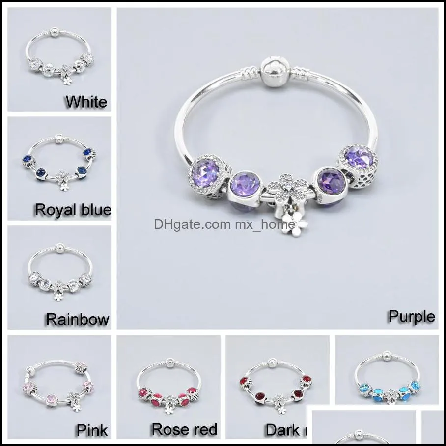 classic women gift blue beaded bracelet 8 colors fashion female elegant beaded bracelet crystal rhinestone beads bracelets dh1074-1
