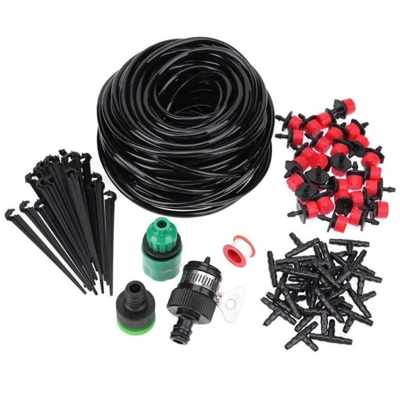 25M 30 Dripper Garten Micro Bewässerung Kits Drip Kit Beschlagen Bewässerungssystem Bewässerung Automatische Einstellbare Dripper Zerstäuber Sets T200530