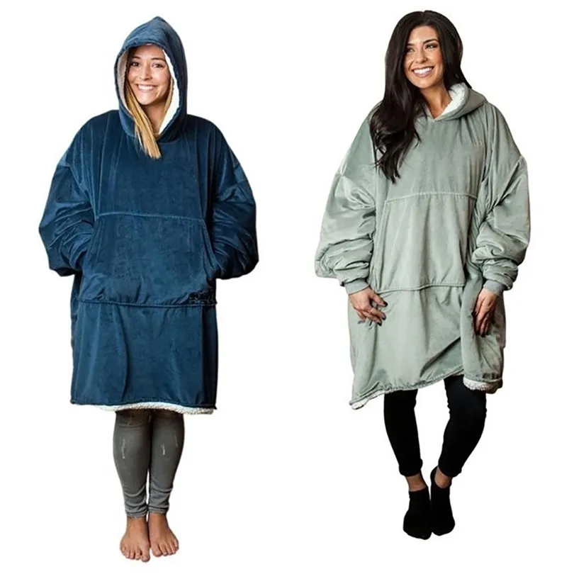 Winter Warm TV Pocket Hooded Blanket Hoodie Kmart Adults Bathrobe Sofa Cozy  Blanket Sweatshirt Solid Plush Coral Fleece Blanket Hoodie Kmart Outwears  201112 From Xue10, $22.69