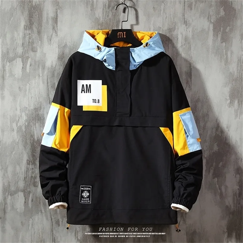 Wetailor män s jacka hoodie mode casual streetwear hoodie män vattentäta kläder mens vindbrytare kappa manlig outwear 220719