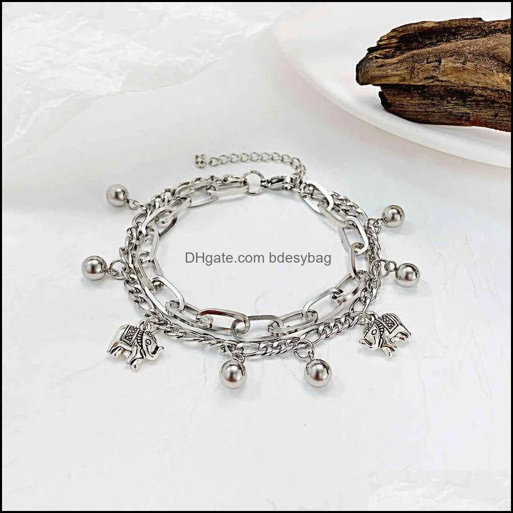 OPK jewelry fashion classic elephant ball accsori hip hop net red titanium steel new Bracelet