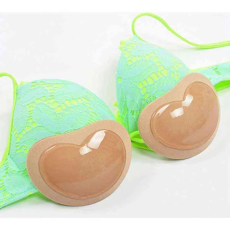 Silicone Adhesive Bra Pads Breast Inserts Breathable Push Up Sticky Bra  Cups For Swimsuits & Bikini (beige) Beige