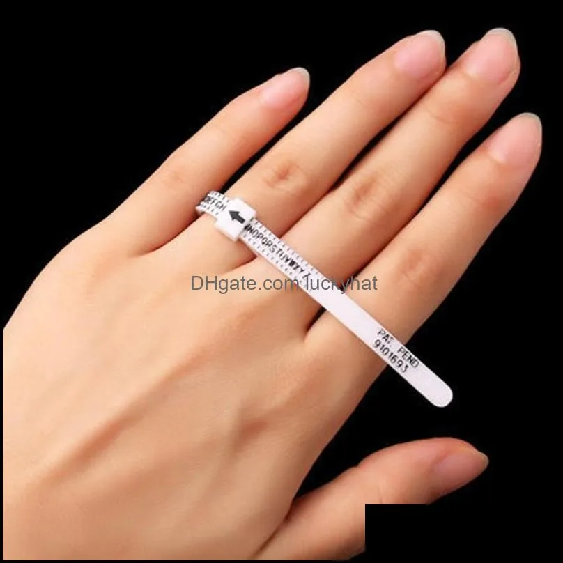 US UK Ring Sizers Ruler Britain And America White Rings Hand Size Measure Circle Finger Circumference Screening Tool 0 79cq J2