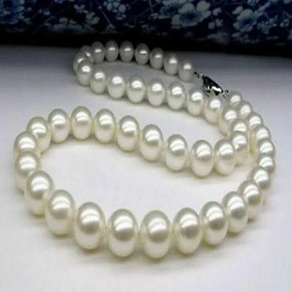 Natural genuino de 11-12 mm Akoya White Real Round Pearl Collar 18 "AAA