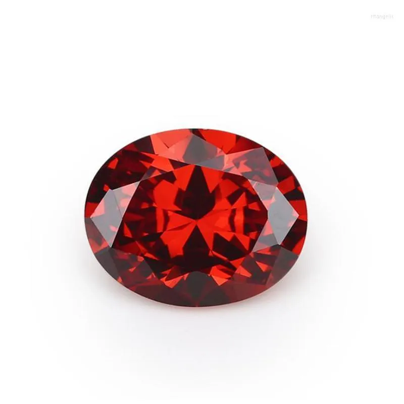 Other Size 2x3-10x14mm Oval CZ Stone Garnet Synthetic Cubic Zirconia Loose For Fine Jewelry DIY Making 1-10pcs/Lot Rita22
