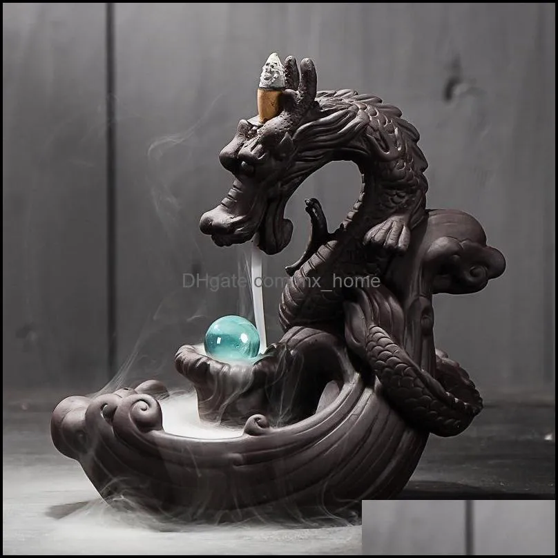 Large leftward and rightward backflow kiln turns blue creative home furnishing incense burner