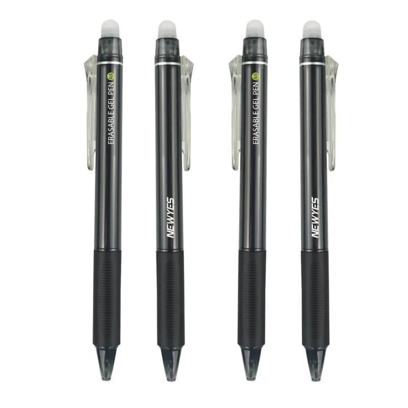 4pcsset 0.5mm encre noire stylo gel effaçable tige de recharge lavable poignée école écriture papeterie Y200709