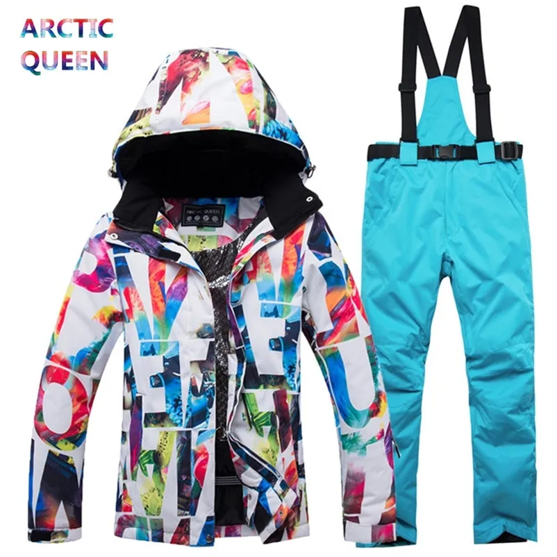 Dik Warm Skipak Dames Waterdicht Winddicht Skiën en Snowboarden Jas Broek Set Vrouwelijke Sneeuwkostuums Outdoorkleding 220812