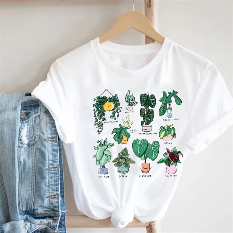 Frauen Druck Cartoon Pflanze Frühling Sommer 90s Mujer Camisetas Mädchen Mode Kleidung Drucken T Top T-shirt Weibliche Grafik 220527