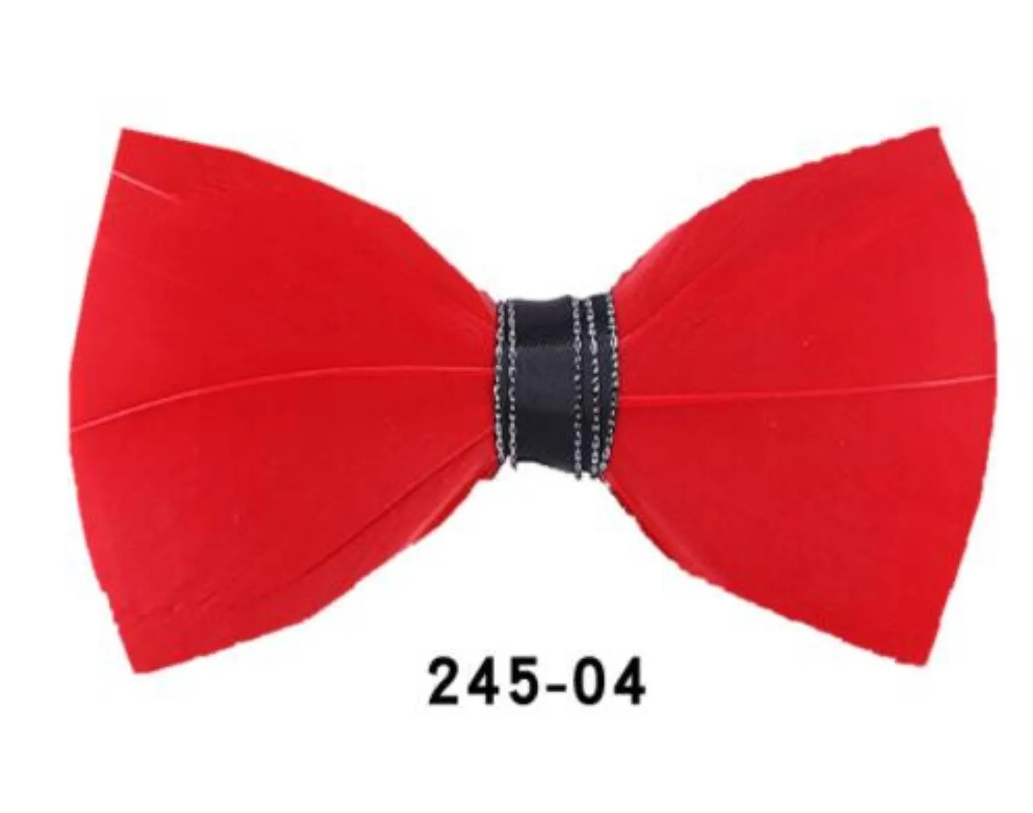 Nieuwheid Handgemaakte Solid Feather Bow Tie Broche Gift Set Heren Wedding Party Fashion McYyx