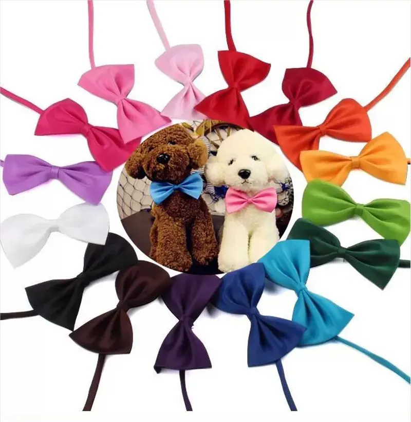 Touca para animais de estimação Gravata para cães Gravata borboleta para gatos Suprimentos para cuidados pessoais Roupa para cães Multicolor Pode escolher 15 cores