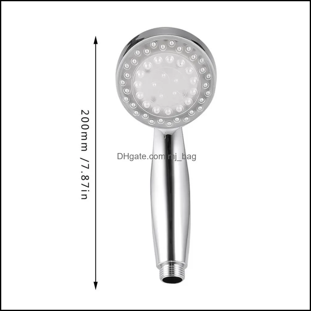 changing automatic self-coloring led lights hanging rainfall shower head colorful bathroom wc single round head bath