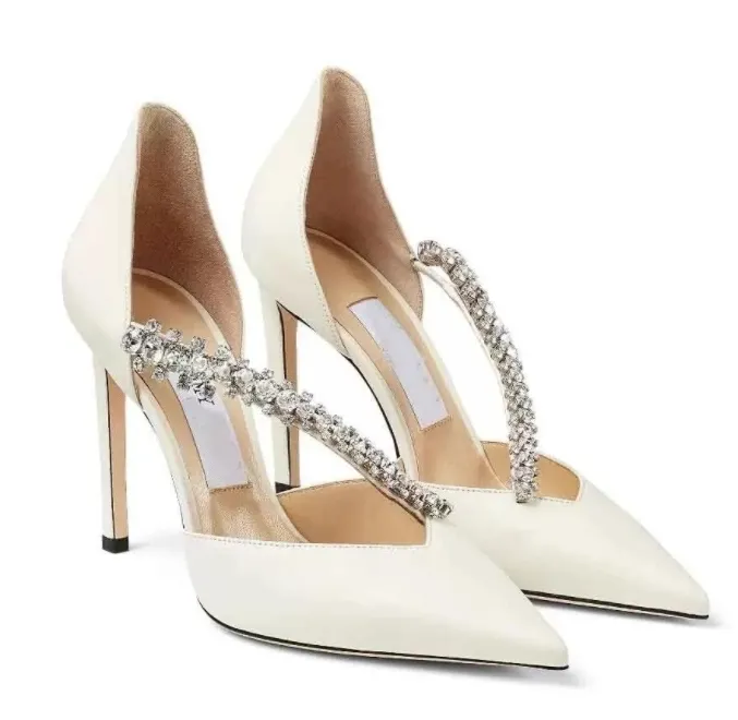 Nnice Perfect Bee Sandals Crystal ozdobne pompki spiczaste palce luksusowe projektantki wysokie obcasy sukienka imprezowa ślub EU35-43 luksusowy projektant