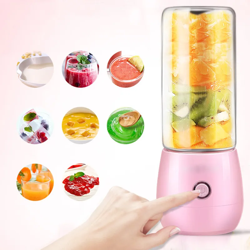 Espremedor Manual Liquidificador Portátil USB Recarregável Mini Liquidificador De Smoothie Para Shakes Misturador De Sucos De Fruta Adequado Casa Cozinha Escritório Esportes Ao Ar Livre WH0370