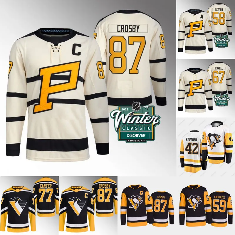 Sidney Crosby Maglia dei Penguins Evgeni Malkin Erik Karlsson Reilly Smith Jaromir Jagr Jason Zucker Bryan Rust Kris Letang Casey DeSmith Tristan Jarry Mario Lemieux