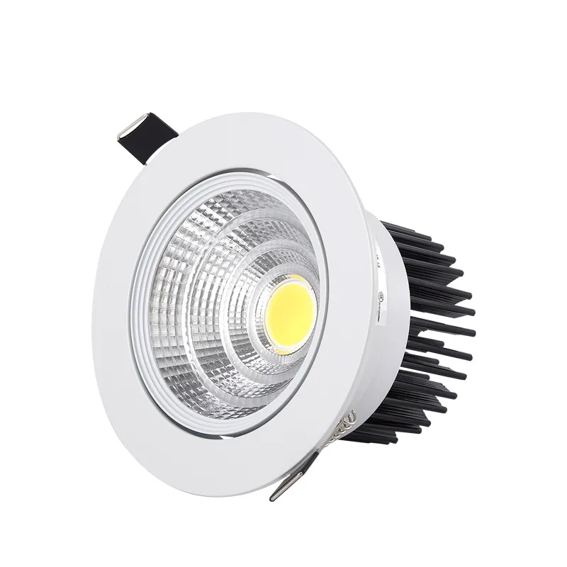 High Power COB LED Downlights AC85-265V 9W 12W 15W 18W 21W DIMBARE / NIET-DIMBARE WARMABLE COOL WIT DOWN Lights met Power Drivers LLFA