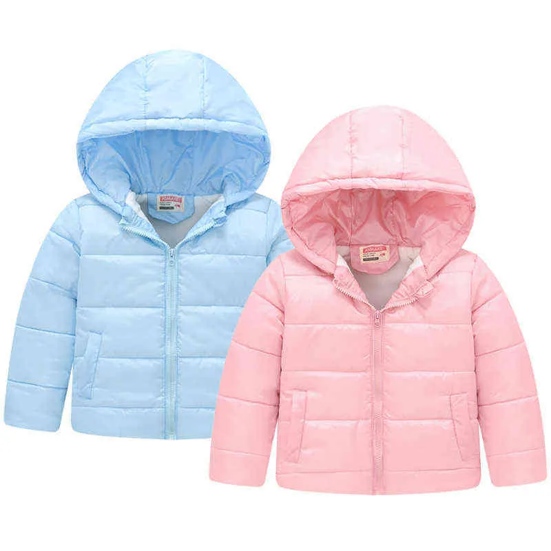 Autumn Winter Children Hooded Down Jackets Toddler Girl Zipper Jacket Outerwear 8 Colors Warm Jacket Children Jackets Baby Boy Clothing J220718