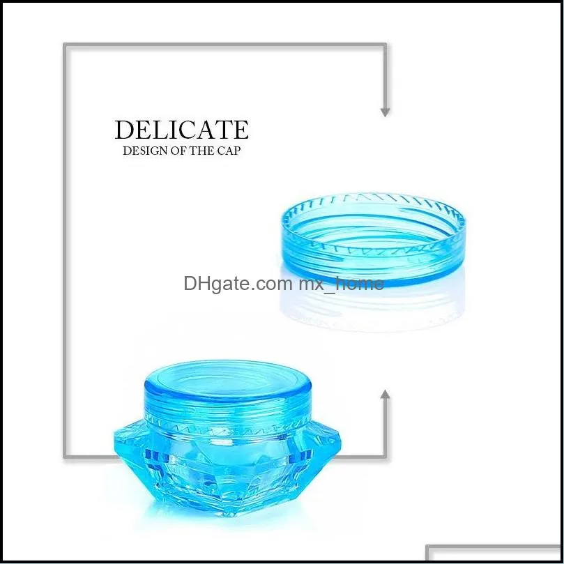 3g / 5g plastic Cosmetic Pot Jar Diamond Cream Box Trial Pack Sample Box Travel Refillable Small Packaging Bottles For Cream, Oils,