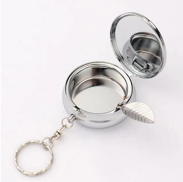 Creative Heat Transfer Ashtrays Keychain Pendant Outdoor MINI Portable Ashtray Sublimation Blank Keychains DIY Gift