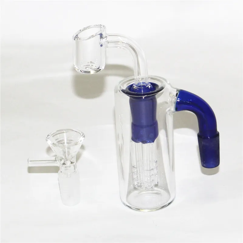 Récupérateur de cendres en verre, accessoires pour fumer, avec 4 percolateurs d'arbre, adaptateurs de percolateur pour collecteur d'huile mâle de 14mm pour bangs à eau