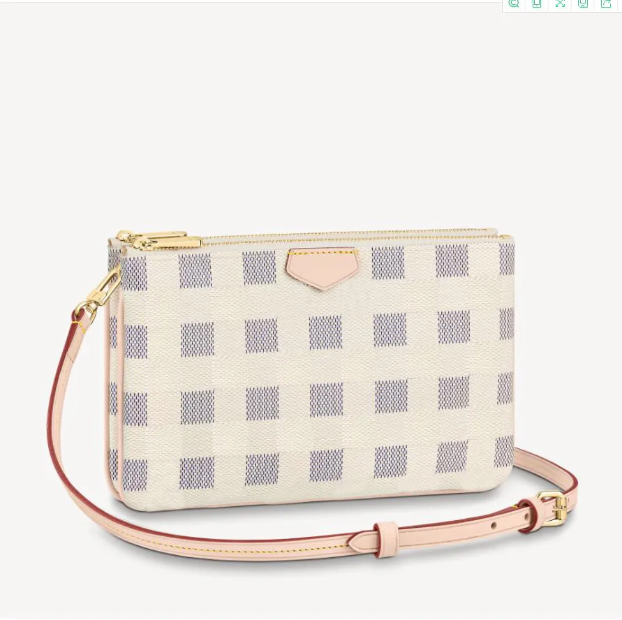 N60460 Luxury Designer väskor axelväska mini handväskor pochette tillbehör crossbody plånbok purses korthållare messenger handväska handväska dubbel zip pochette