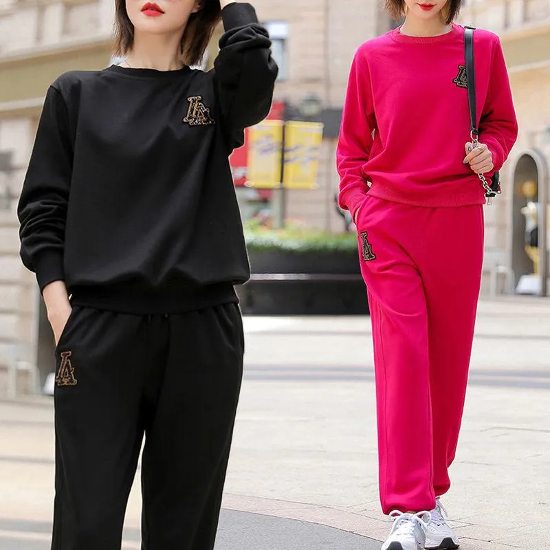 Pantalones de dos piezas para mujer, chándal de moda para mujer, trajes de pantalón deportivo, ropa de ocio de primavera 2022, conjunto de sudadera informal para mujer E229 para mujer