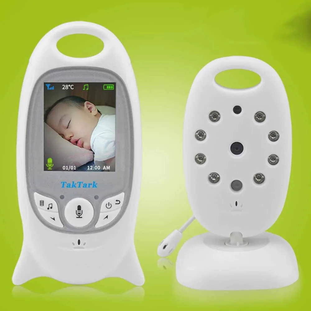 Kablosuz Video Bebek Monitörü 2.0 inç Renk Güvenlik Kamerası 2 Yolu Konuşma Nightvision IR LED sıcaklık izleme 8 ninni ile