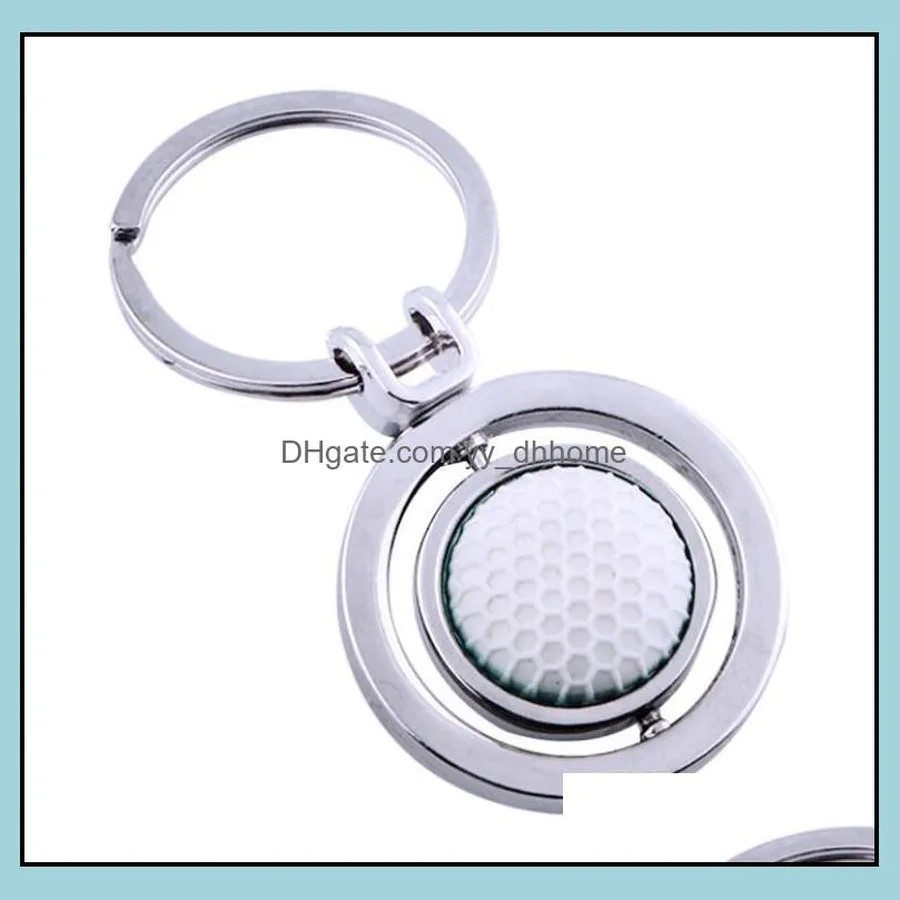 Stainless Steel Sports Keychain Pendant Fashion Football Basketball Golf Keychains Luggage Decoration Key Ring