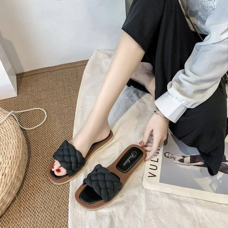 New Twist Slippers Two-Wear Summer Fashion Outwear Joker Popular Platform Beach Outgoing Sandals Women
