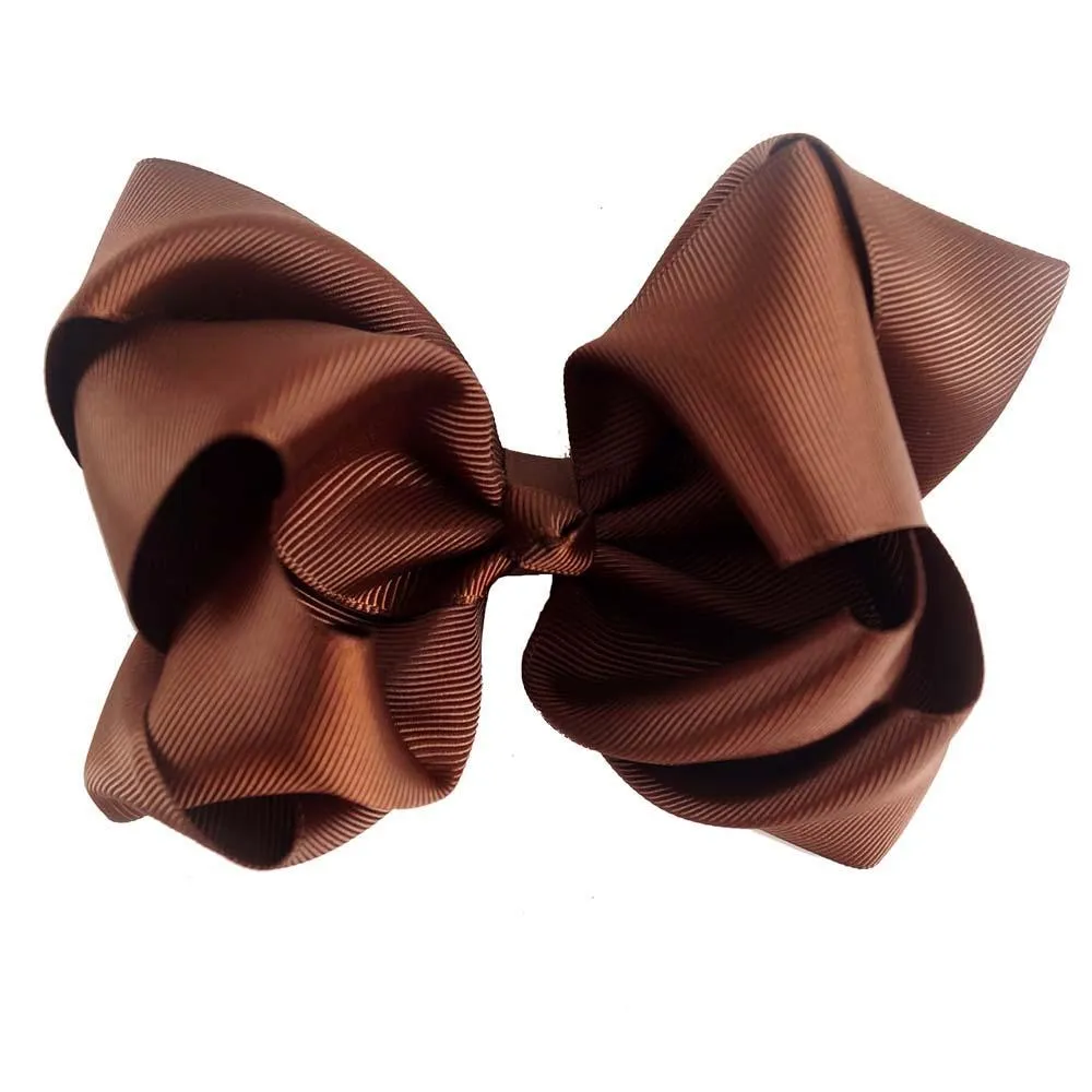 5 Inch Double Stack Hair Bow with Clip For Girl Handmade Boutique Grosgrain Ribbon Bows For Girl