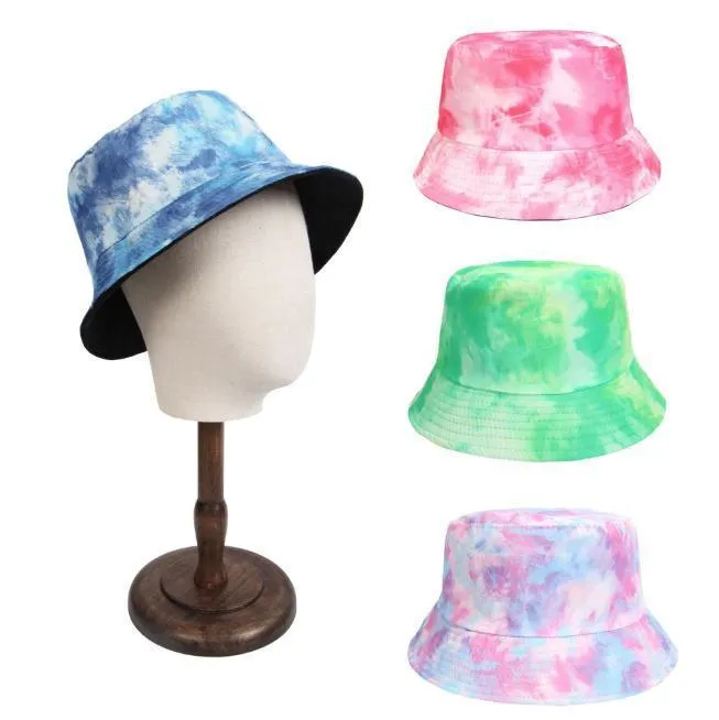 Summer Double-sided Wearable Colorful Fisherman Hats Cap Sunshade Beach Bucket Hat For Women Men DE239