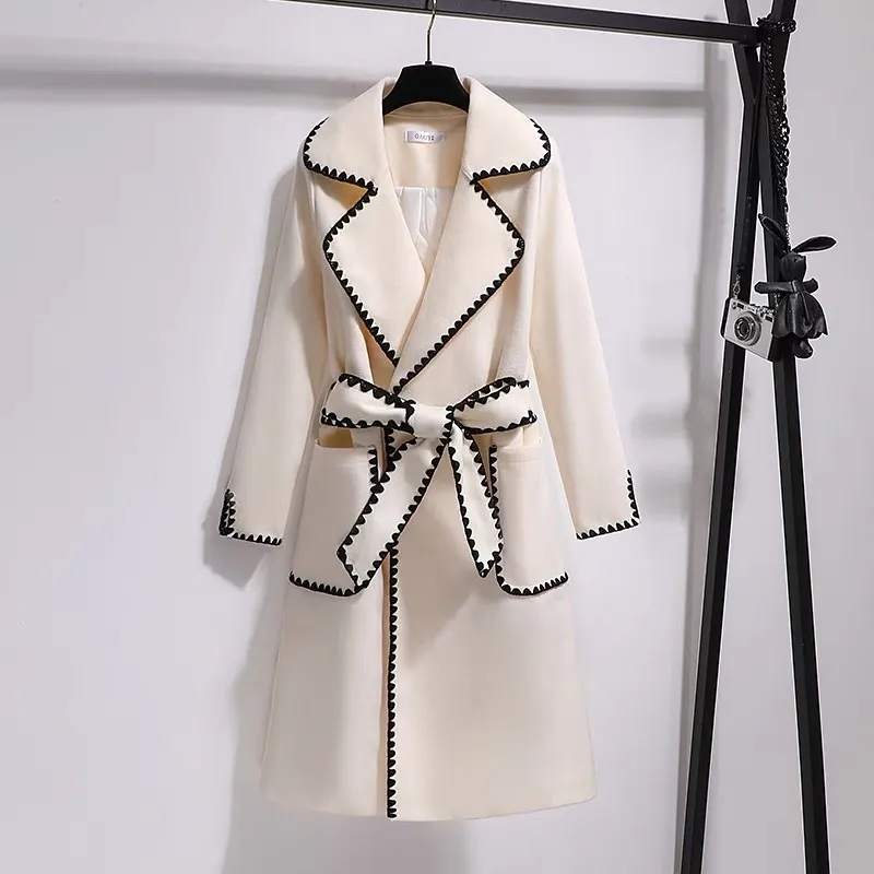 トップス laubeblanc Belted Wool long gilet Belted Wool long gilet – L'AUBE BLANC