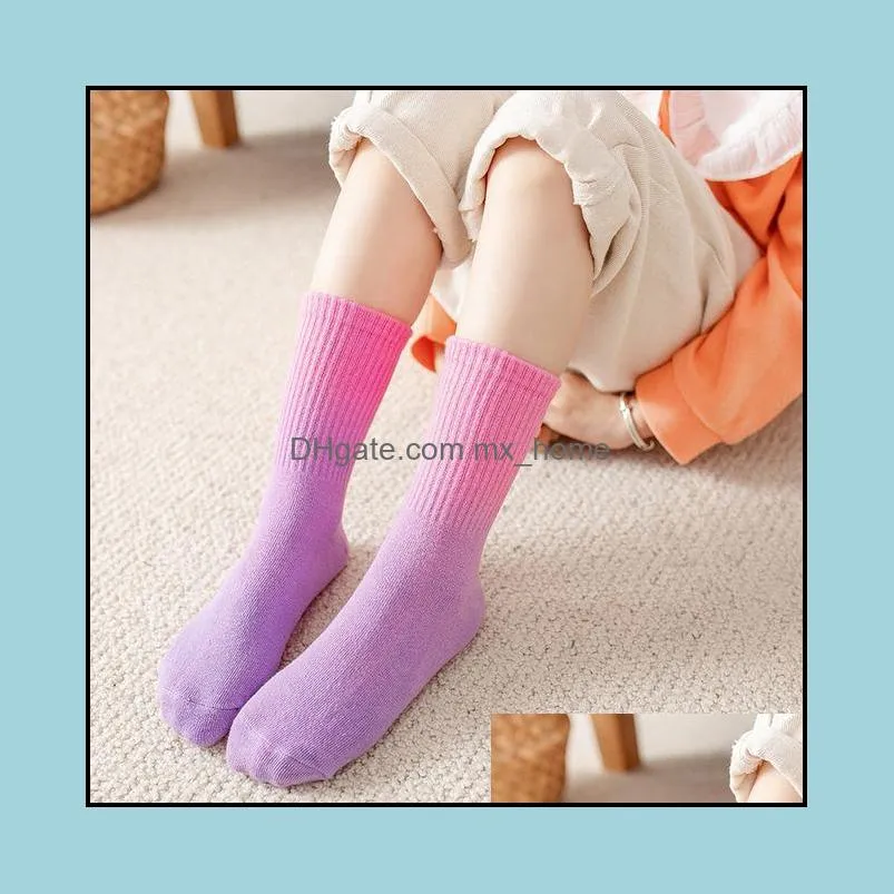 tie dye kid socks graident cotton children boys girls stockings boot hip hop athletic sport sock