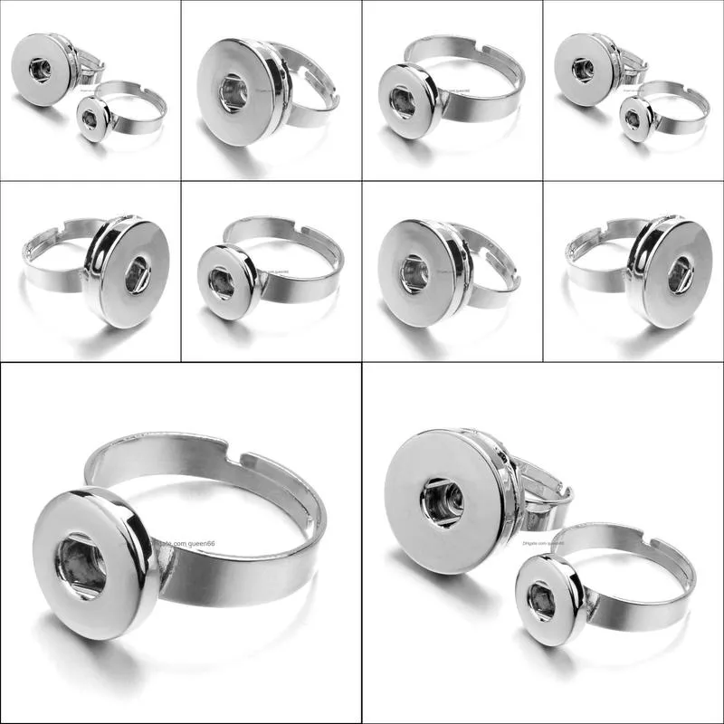 12mm 18mm snap button adjustable ring 18mm snaps buttons rings for women jewelry